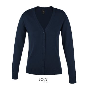 L419 | Women´s Golden V-Neck Knitted Cardigan | 01/25
