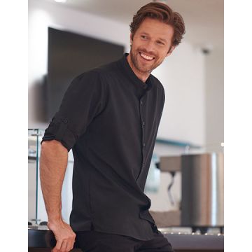 W592 | Men´s Mandarin Shirt Roll Tab Sleeve | Henbury